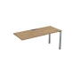 Бенч-стол СЛК-П.979 в отделке Teakwood/Алюминий матовый, 1400х700х750 мм