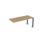 Стол на 2 рабочих места СЛК-П.989 в отделке Teakwood/Черный, 1400х800х750 мм