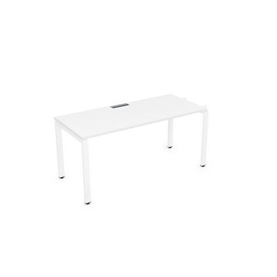 Gloss СЛН-П.974 (Белый премиум/белый) Стол системы БЕНЧ линейный, начальный