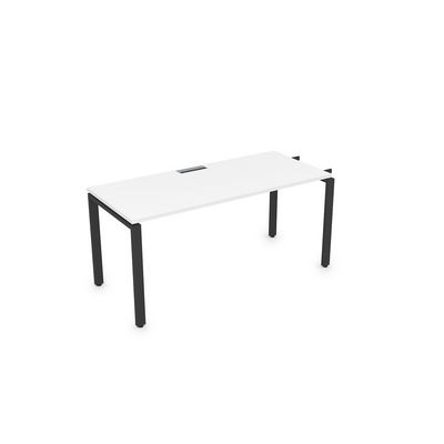 Gloss СЛН-П.974 (Белый премиум/черный) Стол системы БЕНЧ линейный, начальный