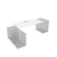 Gloss СЛТ.984 (Белый премиум/белый) Стол рабочий прямолинейный, крепление к тумбам