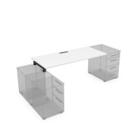 Gloss СЛТ.984 (Белый премиум/черный) Стол рабочий прямолинейный, крепление к тумбам