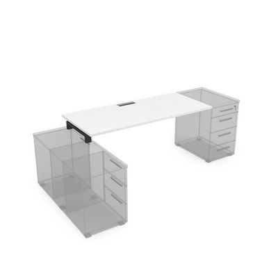 Gloss СЛТ.979 (Белый премиум/черный) Стол рабочий прямолинейный, крепление к тумбам