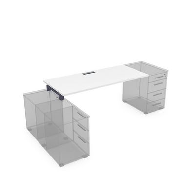 Gloss СЛТ.984 (Белый премиум/графит) Стол рабочий прямолинейный, крепление к тумбам