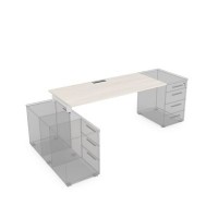 Gloss СЛТ.984 (Ivory/белый) Стол рабочий прямолинейный, крепление к тумбам