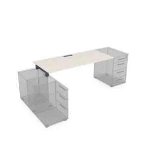 Gloss СЛТ.974 (Ivory/графит) Стол рабочий прямолинейный, крепление к тумбам