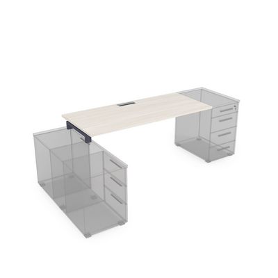 Gloss СЛТ.979 (Ivory/графит) Стол рабочий прямолинейный, крепление к тумбам