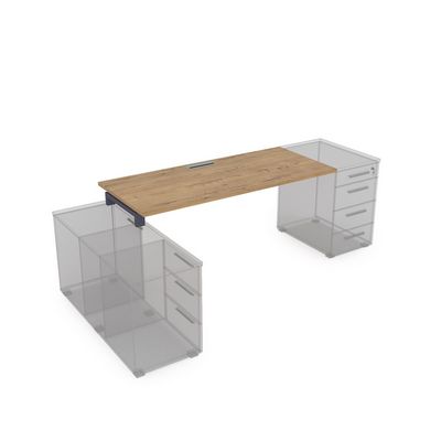 Gloss СЛТ.989 (Teakwood/графит) Стол рабочий прямолинейный, крепление к тумбам