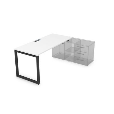 Gloss СП-О.975 (Белый премиум/черный) Стол рабочий прямолинейный, для крепления на тумбу
