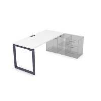 Gloss СП-О.974 (Белый премиум/графит) Стол рабочий прямолинейный, для крепления на тумбу