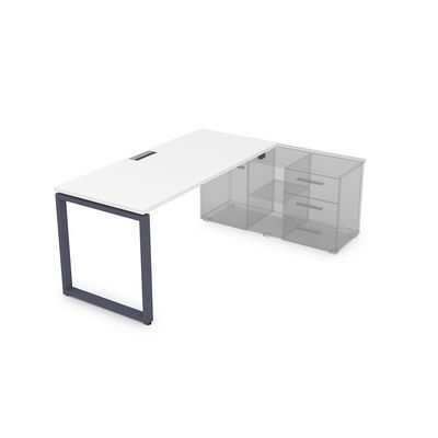 Gloss СП-О.975 (Белый премиум/графит) Стол рабочий прямолинейный, для крепления на тумбу