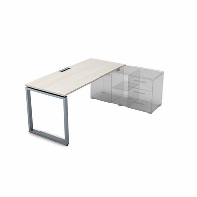 Gloss СП-О.974 (Ivory/алюминий матовый) Стол рабочий прямолинейный, для крепления на тумбу