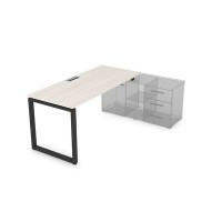 Gloss СП-О.974 (Ivory/черный) Стол рабочий прямолинейный, для крепления на тумбу