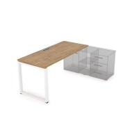 Gloss СП-О.974 (Teakwood/белый) Стол рабочий прямолинейный, для крепления на тумбу