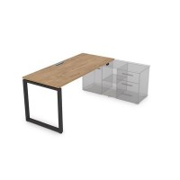 Gloss СП-О.974 (Teakwood/черный) Стол рабочий прямолинейный, для крепления на тумбу