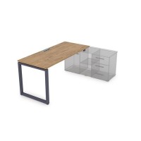 Gloss СП-О.974 (Teakwood/графит) Стол рабочий прямолинейный, для крепления на тумбу