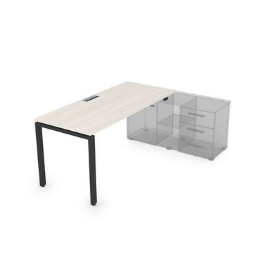 Gloss СП-П.974 (Ivory/черный) Стол рабочий прямолинейный, для крепления на тумбу