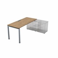 Gloss СП-П.974 (Teakwood/алюминий матовый) Стол рабочий прямолинейный, для крепления на тумбу