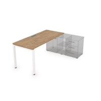 Gloss СП-П.974 (Teakwood/белый) Стол рабочий прямолинейный, для крепления на тумбу