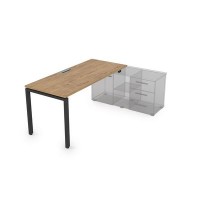 Gloss СП-П.974 (Teakwood/черный) Стол рабочий прямолинейный, для крепления на тумбу