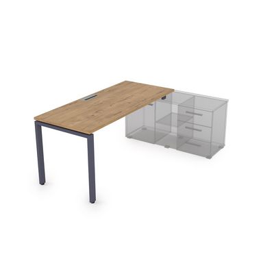 Gloss СП-П.974 (Teakwood/графит) Стол рабочий прямолинейный, для крепления на тумбу