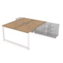 Gloss СПБ-О.985 (Teakwood/белый) Стол системы БЕНЧ, на 2 рабочих места, для крепления на тумбу