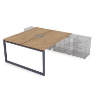 Gloss СПБ-О.974 (Teakwood/графит) Стол системы БЕНЧ, на 2 рабочих места, для крепления на тумбу