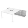 Gloss СПБ-П.975 (Белый премиум/белый) Стол системы БЕНЧ, на 2 рабочих места, для крепления на тумбу