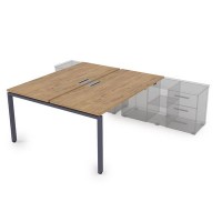 Gloss СПБ-П.974 (Teakwood/графит) Стол системы БЕНЧ, на 2 рабочих места, для крепления на тумбу