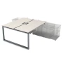 Тумба мобильная СПБН-О.989 в отделке Ivory/Алюминий матовый, 1400х1635х750 мм