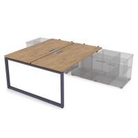 Gloss СПБН-О.974 (Teakwood/графит) Стол системы БЕНЧ, на 2 рабочих места, для крепления на тумбу, начальный