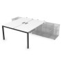 Gloss СПБН-П.984 (Белый премиум/черный) Стол системы БЕНЧ, на 2 рабочих места, для крепления на тумбу, начальный