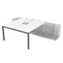 Gloss СПБН-П.979 (Белый премиум/графит) Стол системы БЕНЧ, на 2 рабочих места, для крепления на тумбу, начальный