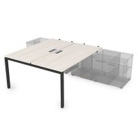 Gloss СПБН-П.974 (Ivory/черный) Стол системы БЕНЧ, на 2 рабочих места, для крепления на тумбу, начальный