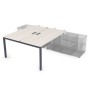Gloss СПБН-П.989 (Ivory/графит) Стол системы БЕНЧ, на 2 рабочих места, для крепления на тумбу, начальный