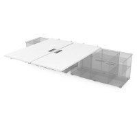 Gloss СПБС.974 (Белый премиум/белый) Стол системы БЕНЧ на 2 рабочих места для крепления на тумбу, средний