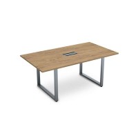 Gloss СПГ-О.938 (Teakwood/алюминий матовый) Стол переговорный