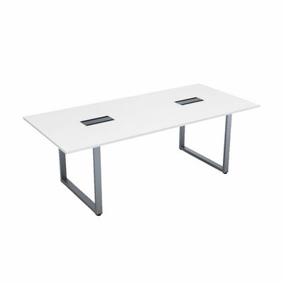 Gloss СПГ-О.939 (Белый премиум/алюминий матовый) Стол переговорный