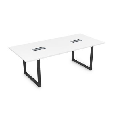 Gloss СПГ-О.939 (Белый премиум/черный) Стол переговорный