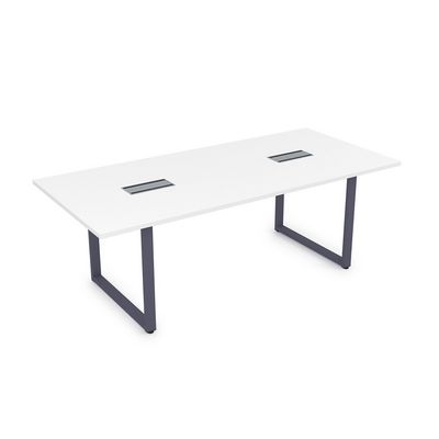 Gloss СПГ-О.939 (Белый премиум/графит) Стол переговорный