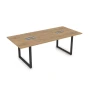 Стол для встреч СПГ-О.939 в отделке Teakwood/Черный, 2200х1000х750 мм