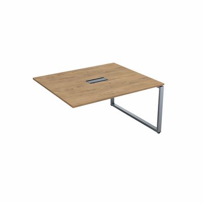 Gloss СПГК-О.927 (Teakwood/алюминий матовый) Стол системы БЕНЧ переговорный, конечный