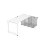 Gloss СПН-О.974 (Белый премиум/белый) Стол системы БЕНЧ прямолинейный, для крепления на тумбу, начальный