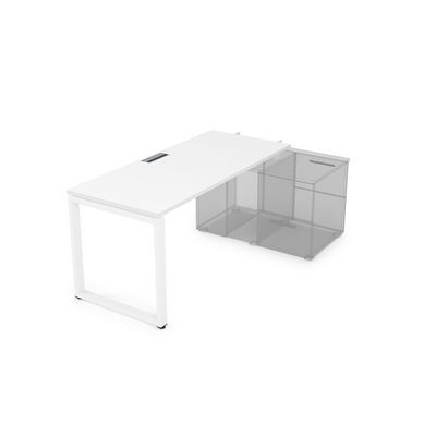 Gloss СПН-О.989 (Белый премиум/белый) Стол системы БЕНЧ прямолинейный, для крепления на тумбу, начальный