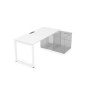 Gloss СПН-О.989 (Белый премиум/белый) Стол системы БЕНЧ прямолинейный, для крепления на тумбу, начальный