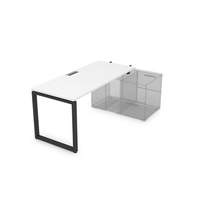 Gloss СПН-О.989 (Белый премиум/черный) Стол системы БЕНЧ прямолинейный, для крепления на тумбу, начальный