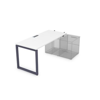 Gloss СПН-О.989 (Белый премиум/графит) Стол системы БЕНЧ прямолинейный, для крепления на тумбу, начальный