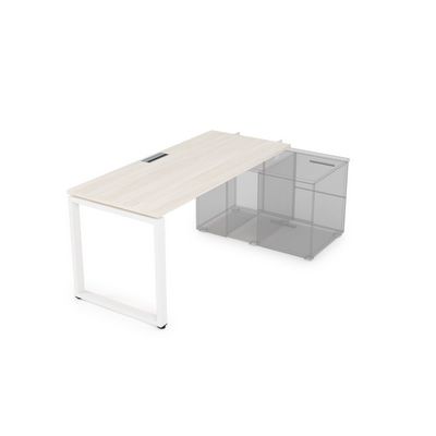 Gloss СПН-О.984 (Ivory/белый) Стол системы БЕНЧ прямолинейный, для крепления на тумбу, начальный