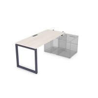 Gloss СПН-О.974 (Ivory/графит) Стол системы БЕНЧ прямолинейный, для крепления на тумбу, начальный