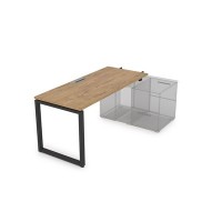 Gloss СПН-О.974 (Teakwood/черный) Стол системы БЕНЧ прямолинейный, для крепления на тумбу, начальный